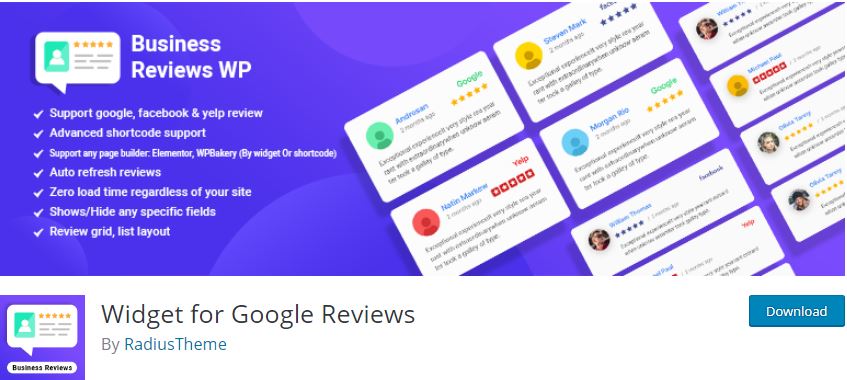 Widget for Google Reviews 